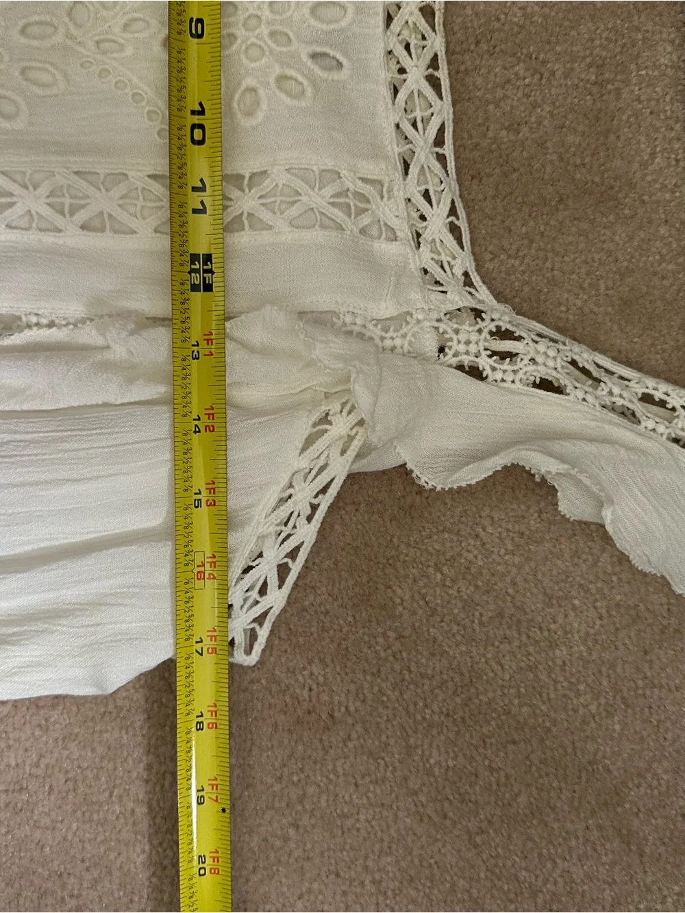 Free People Women’s White Crochet Trim Dress
